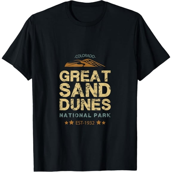 Retro Colorado Great Sand Dunes National Park Souvenir Graphic T-Shirt Vintage Style Outdoor Nature Travel Tee for Men and Women