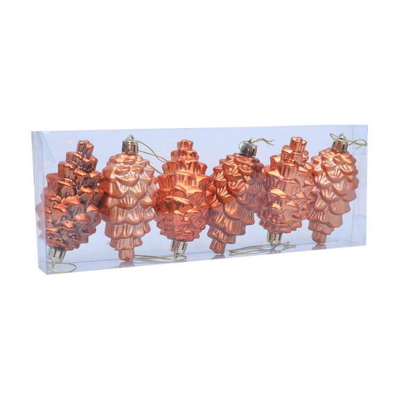 Cheapark 6Pcs 3.7in Plastic Christmas Tree Ornaments - Shaped Pendant Baubles, Colorful Decor for Xmas Tree & Holiday Accents