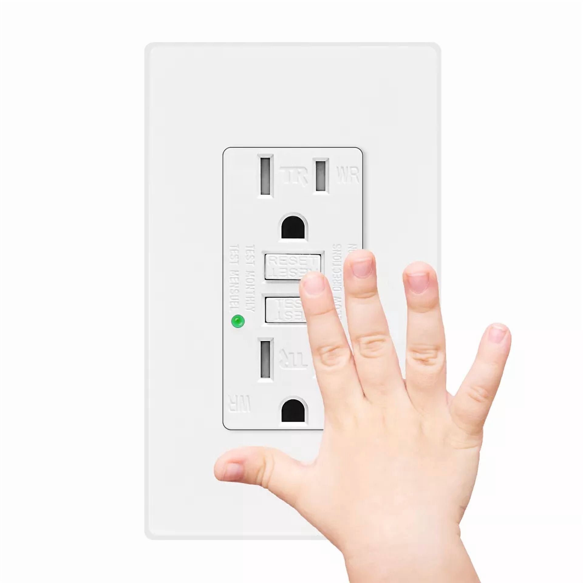 15A Weather Resistant Gfci Outlet, Tr Gfi Receptacle Led Indicator Etl 1Pack