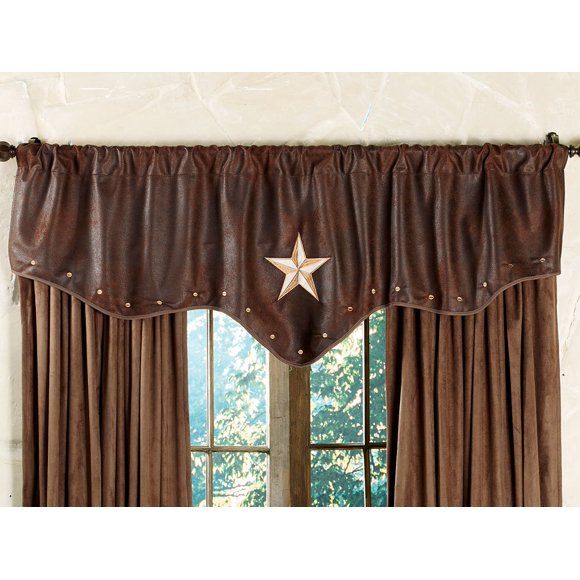 Black Forest Décor Straight Trails Star Chocolate Window Valance – Star Valance