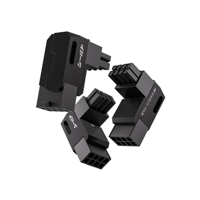 Adaptador de alimentación para GPU EZDIY-FAB Shield de 8 pines, 90°, paquete de 3