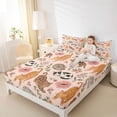 thumbnail image 3 of jejeloiu Floral Cat Pattern Queen Sheet Sets Kids,Pink Rustic Flower Bed Set,4pcs, 3 of 6