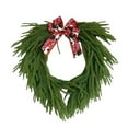 thumbnail image 2 of Wreath Christmas Wreath with Bow Cedar Wreath Winter Pine Wreath Ideas Beautiful Winter Wreaths for Xmas Holiday Wedding Party Front Door Wall Window Decor Holiday Season, 2 of 6
