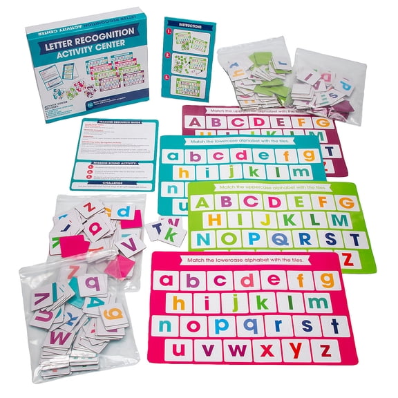 Fun Express PreK Letter Recognition Educational Activity Classroom Center Kit - 35 Pc.