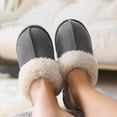 thumbnail image 2 of Zapatillas Litfun Fuzzy de espuma viscoelástica esponjosas, color gris invierno, para mujer, 2 of 7