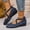 Blue Wedge Shoes for Women, variant on CYMMPU Women's Crisscross Strap Wedge Flats, Closed Toe Lightweight Daily Walking Shoes Brown 42