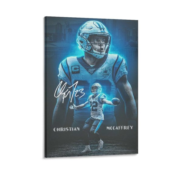 Christian McCaffrey American Football Players Sports Celebrity Canvas Wall Art Posters For Room Aesthetic And Decor 4 Poster For Bedroom Bathroom Living Room Office Kitchen Decor