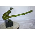 thumbnail image 6 of Nifao Acrobatic Frog Green Patina Bronze Statue Mounted on A Marble – Home Decor Sculpture, 43"L x 26"W x 20"H, 6 of 12