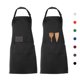 thumbnail image 5 of Delantal unisex adulto de 2 piezas, delantal de cocina ajustable con cabestro / camarero Tomshoo Negro, 5 of 7
