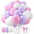 thumbnail image 1 of Ballons Blancs Macaron Ballons Roses Macaron Ballons Violets Macaron 60 Pcs, 1 of 7