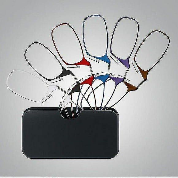Legless Clamp Nose Reading Glasses With Ultra-thin Glasses Case