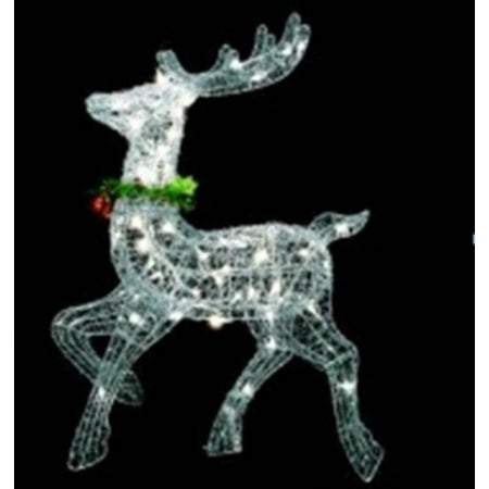 25" Lighted Silver Wire Prancing Reindeer Christmas ...
