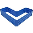 thumbnail image 3 of Sunnydaze 47.25" x 47.25" x 12" L-Shaped Blue Galvanized Steel Outdoor Raised Garden Bed, 3 of 13