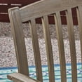 thumbnail image 2 of Frederic Outdoor 5 Piece Acacia Wood 36" Square Dining Set with Straight Legs and Cushions, Gray, Cream, 2 of 6