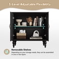 thumbnail image 4 of HLR 31.49" Accent Cabinet, 2 Doors Sideboards and Buffets Cabinet Buffet Cabinet with Storage for Living Room, Black, 4 of 8