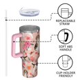 thumbnail image 4 of OBREWU Pink Beagle and Flower Tumbler with Handle and Lid,Pink Beagle and Flower 40oz Double Wall Vacuum Insulated Tumbler,Cups Gift for Women and Men, 4 of 7