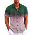 thumbnail image 2 of Mens Shirts Hawaiian Shirt For Men, Men's Vintage Button Down Bowling Shirts Short Sleeve Summer Beach Shirt Gifts for Men Green Polyester M, 2 of 5