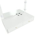 thumbnail image 5 of Yoneston Wall Mounted Hanging Vanity Table with LED Mirror, 2 Drawers & Outlets and USB Ports, Small Makeup Desk for Bedroom Dressing Room Hotel Apartment, White, 5 of 9