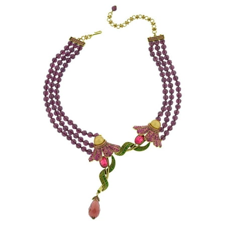 HEIDI DAUS®"Echinacea" Beaded Crystal Floral Necklace