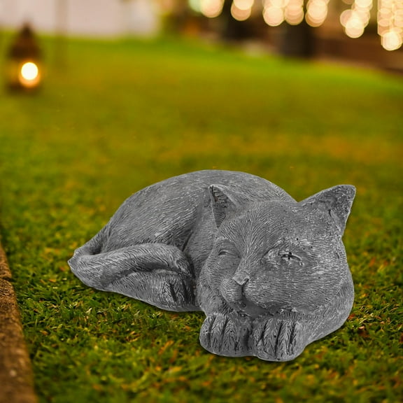 FRCOLOR Resin Memorial Stone Pet Tombstone Statue Outdoor Pet Figurine for Garden