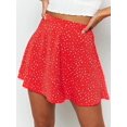 thumbnail image 4 of Women'S Summer Flowy Mini Skirt Basic Casual High Waisted Flared Mini Beach Skirts Red S, 4 of 9