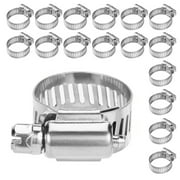 findmall 50pcs 3/8"-1/2"Adjustable Stainless Steel Drive Hose Clamps Fuel Line Worm Clip
