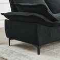 thumbnail image 4 of 3 Seater Sofa, 88.5 inch Dutch Velvet Couches for Living Room, Mid Century Modern Loveseat Sofas with Two Pillows, Thick Seat Cushion and Backrest, Modern Couch for Bedroom, Apartment, Office, Black, 4 of 9