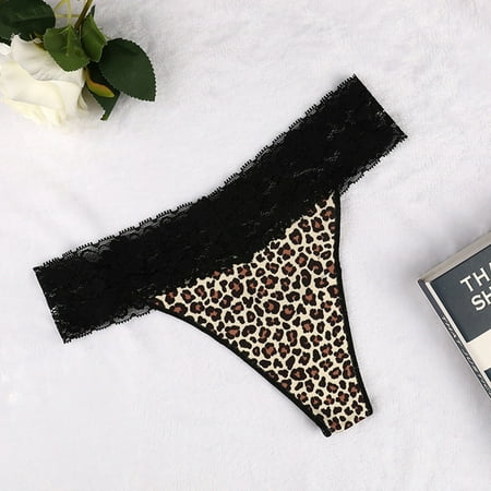 

Miayilima Panties For Women Underwear Low Waist Breathable Lifting Briefs Pattern Lace G String Pants Size L