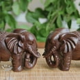 Chinese Fengshui Wooden Elephant Statue Figurine Ornament Decor hot