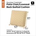 thumbnail image 3 of Classic Accessories Montlake FadeSafe Water-Resistant Wide Back Patio Quilted Lounge Cushion, 25 x 22 x 4 inch, Chamomile, 3 of 17