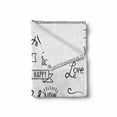 thumbnail image 2 of Adventure Soft Flannel Fleece Throw Blanket, Various Words on Happiness and Self Value Uplifting Phrases Being Who You Are, Cozy Plush for Indoor and Outdoor Use, 50" x 60", White Black, by Ambesonne, 2 of 6