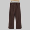 thumbnail image 4 of LIWENLI Men's Wide Leg Sweatpants Fleece Lined Baggy Pants with Open Bottom Drawstring Waist S-2XL (Brown,M), 4 of 7