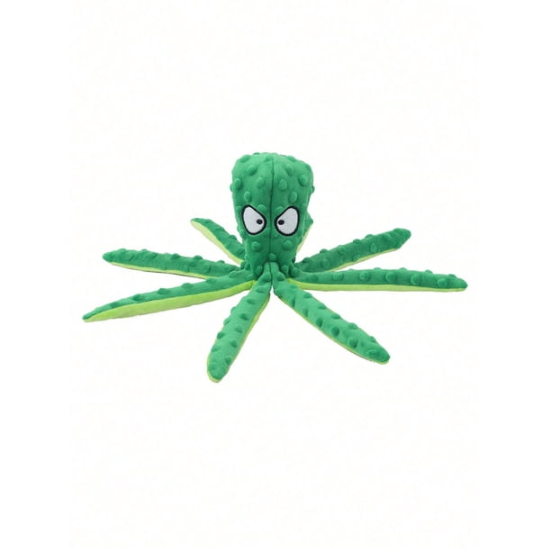 Pet Plush Toy Octopus With Faux Leather Shell, Dog's Interactive Toy For Smart Chewing & Squeaking, Eight Tentacles