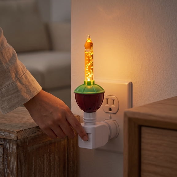 Christmas Night Light, Vintage Liquid Motion Ambient Lamp Warm Soft Glow Energy Saving Decorative Plug In Light, For Bedroom Hallway Living Room Holiday Home Decor