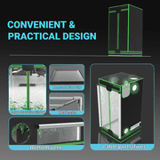 ALPHAGROW Indoor Grow Tent, 24 x 24 x 48 in, 600D Mylar Canvas, Twin Doors, and Observation Window