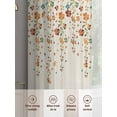thumbnail image 5 of Flower Orange Sheer Curtains 45 inches Long 2 Panels Set Blue Cherry Blossoms Cotton Linen Background Tiers Sheers Rod Pocket Small Window Short Curtains for Kitchen Cafe, Each 52" W x 45" L, 5 of 7
