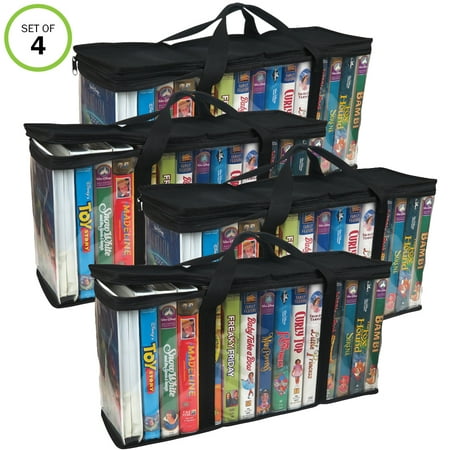 Evelots VHS Storage Bag-Movie Organizer-Video Tape-Handles-Hold 30-No (Best Way To Store Vhs Tapes)