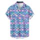 thumbnail image 4 of Mens Casual Manga Corta Botón Abajo Camisas Turndown Cuello Impreso Blusa Top de Verano para el Uso Diario Al Aire Libre, 4 of 6