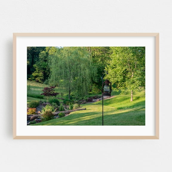 The Path through the Gardens, York County PA - Pennsylvania Photography Garden Landscape Nature Scenic Pastoral Woodland Rustic Oak Framed Wall Art Print 5 x 7 inches