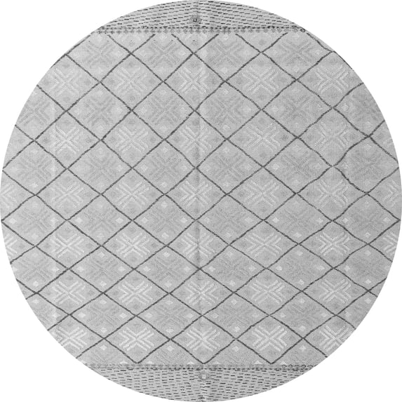 Ahgly Company Indoor Round Abstract Gray Modern Area Rugs, 5' Round
