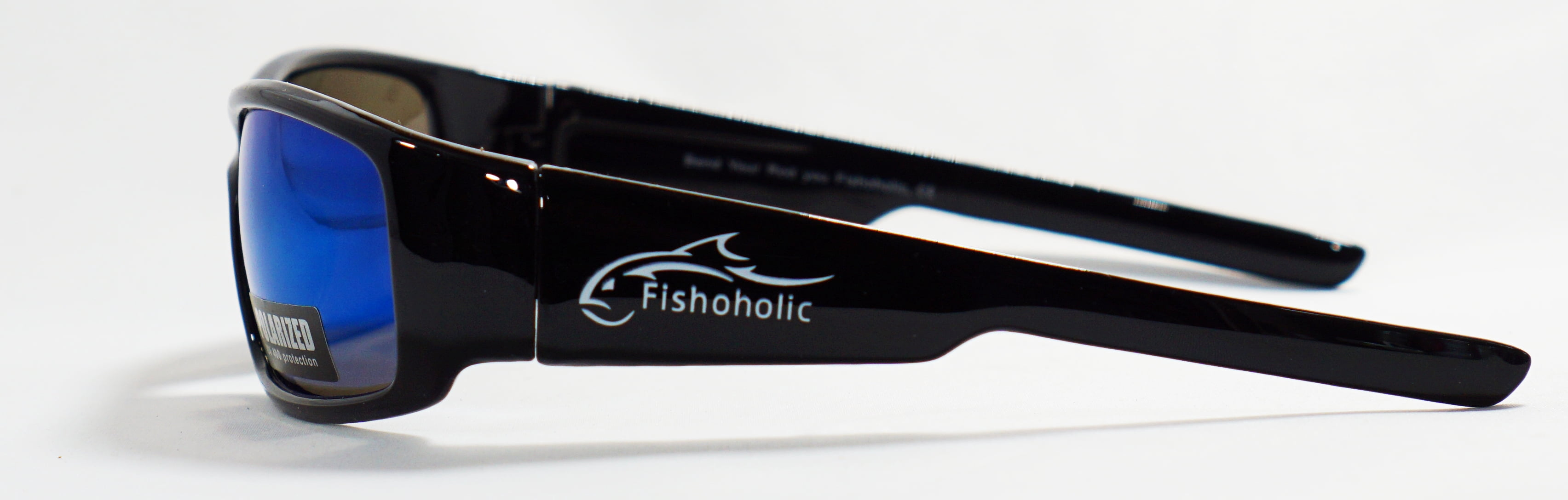 Fishoholic Polarized Fishing Sunglasses -5 Color Options- w Free Case and Pouch - UV400 Fishing Gift (GB-BLU)