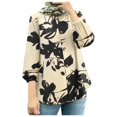 thumbnail image 1 of Hauts de Printemps pour Femmes Robe Florale Mode Manches Bouffantes Boho Hauts Décontractés Chemises pour Femmes Blanc L, 1 of 5