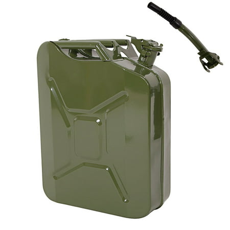 UBesGoo 5 Gallon Emergency Backup Jerry Can with Spout, 20L 0.6mm Cold Rolled Steel Gasoline Petrol Fuel Container Caddy Tank, for Emergency