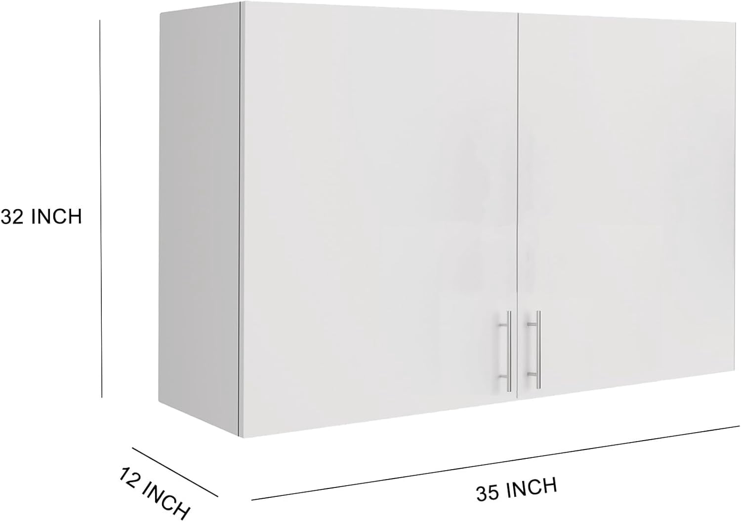 Landmok Kitchen Wall Cabinets, 12" D x 35" W x 32" H Wall Mounted Wooden Storage Cabinet with 1 Door Shelf & 7 Slide-Out Vertical Shelves, Soft Close Medicine Cabinet for Bathroom Laundry Room, White