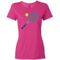 thumbnail image 3 of Inktastic Blue Tennis Racket and Ball Women's T-Shirt, 3 of 5