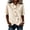 Beige, variant on Women's Asymmetrical Placket Button-Down Shirt Casual Regular Fit Short Sleeve Tops Spring Summer Daily Top 3XL
