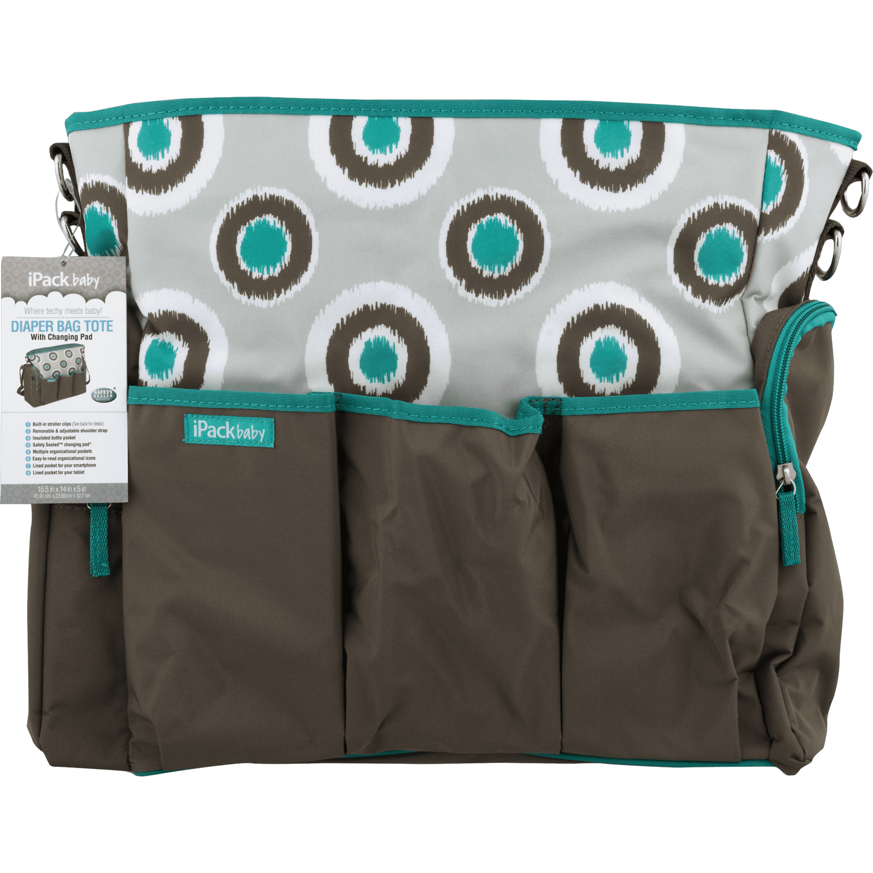 Ipack Baby Diaper Bag Tote Ikat Design 1 0 Ct