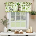 thumbnail image 6 of Kitchen Valances for Window, St Patrick's Day Cute Cat on Green Light Filtering Rod Pocket Valance Curtain, Lucky Shamrock Leaf Tree Short Curtains Window Topper for Bedroom Living Room 42x12in, 6 of 9