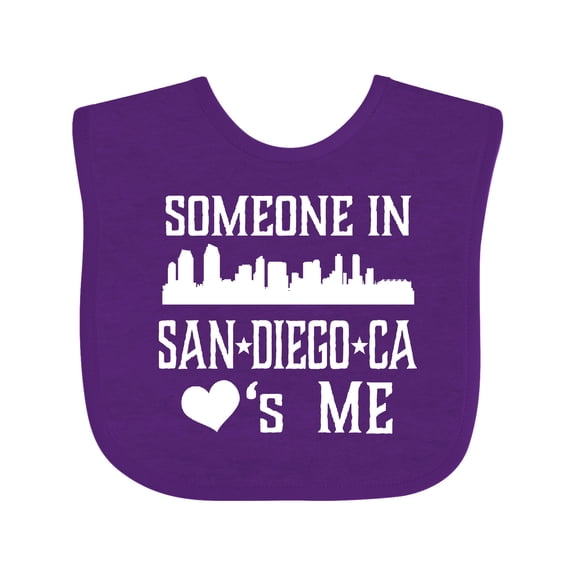 Inktastic San Diego Someone Loves Me Skyline Boys or Girls Baby Bib