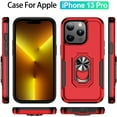 thumbnail image 5 of Sumao for iPhone 13 Pro Case with Ring,Military Grade Shockproof Liquid Silicone Slim Phone Case-Red+black, 5 of 10